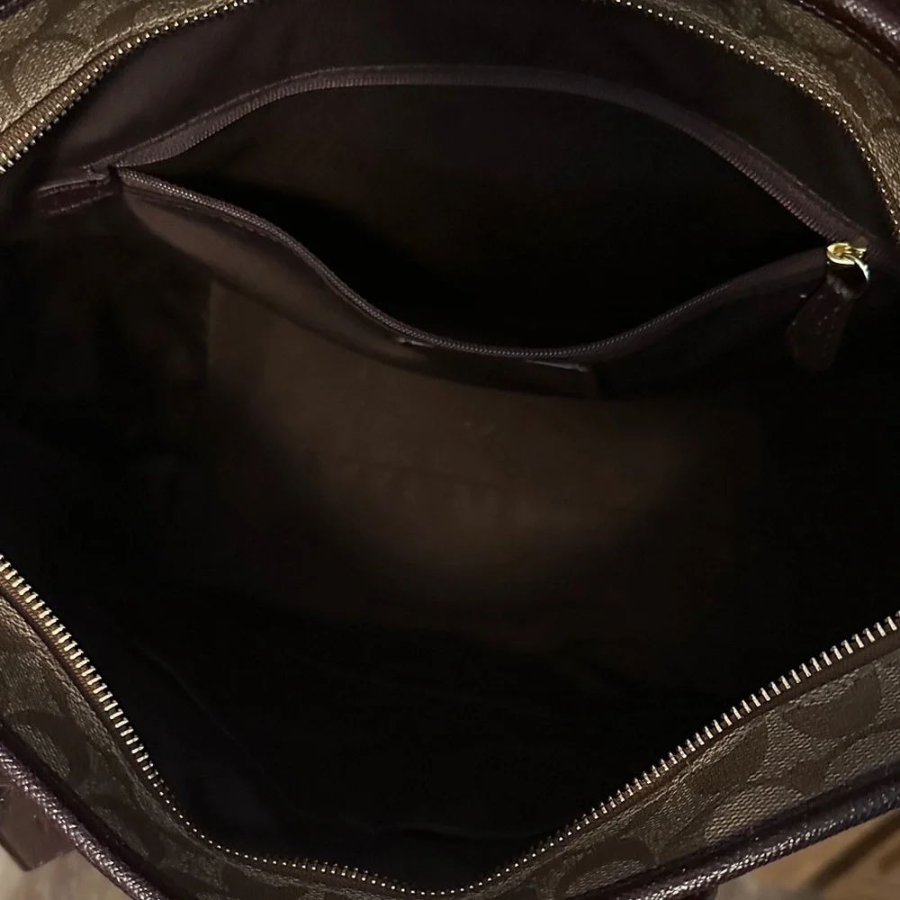 Coach Tan and Brown Signature Tote - Picture 9 of 9